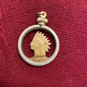 Vintage 1907 Cooper Indian Head Penny Coin
Laser Cut With Hook For Necklace